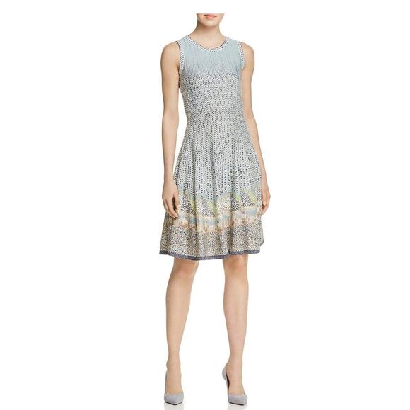 Nic+Zoe Women's Sunny Days Twirl Dress Knit Stretch Mature Printed Women's L - Picture 1 of 15